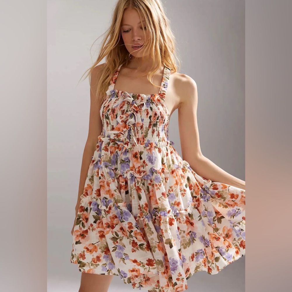 $178 New En Saison Scoop Neck Floral Dress